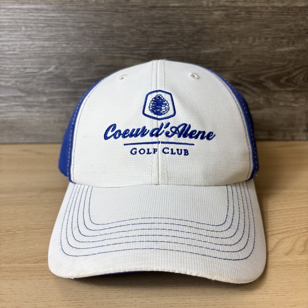 Coeur dAlene Golf Club Hat Cap Strap Back Mens Golf Trucker Lightweight